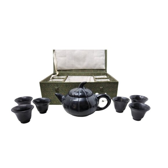 Vintage Yixing Zisha Purple Clay Teapot Set Gongfu Tea Ritual - Picture 10 of 10